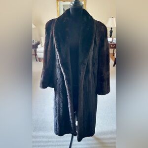 Luxurious Dark Brown Full-Length Mink Coat